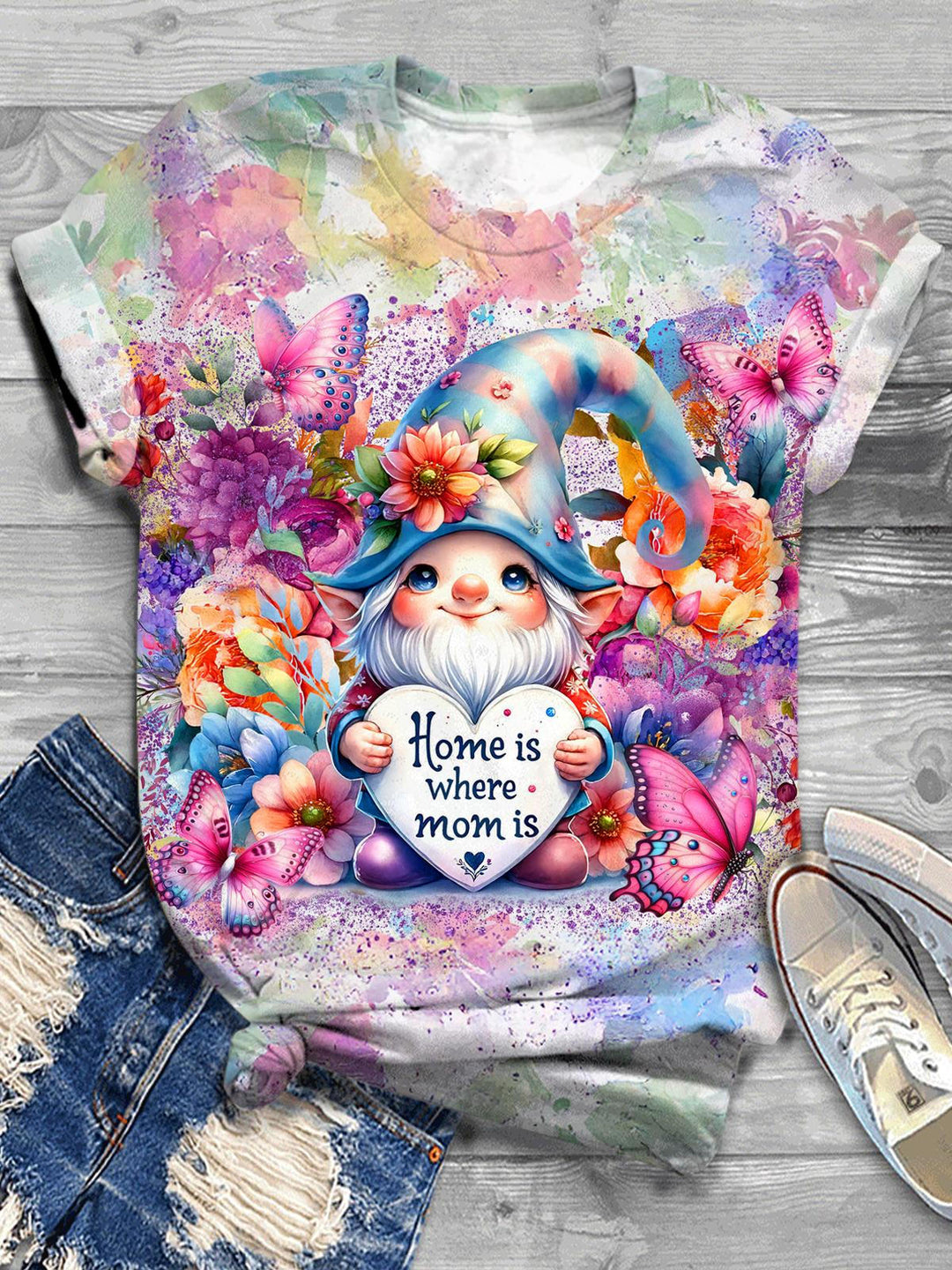 Mother's Day Gnome Crew Neck T-shirt