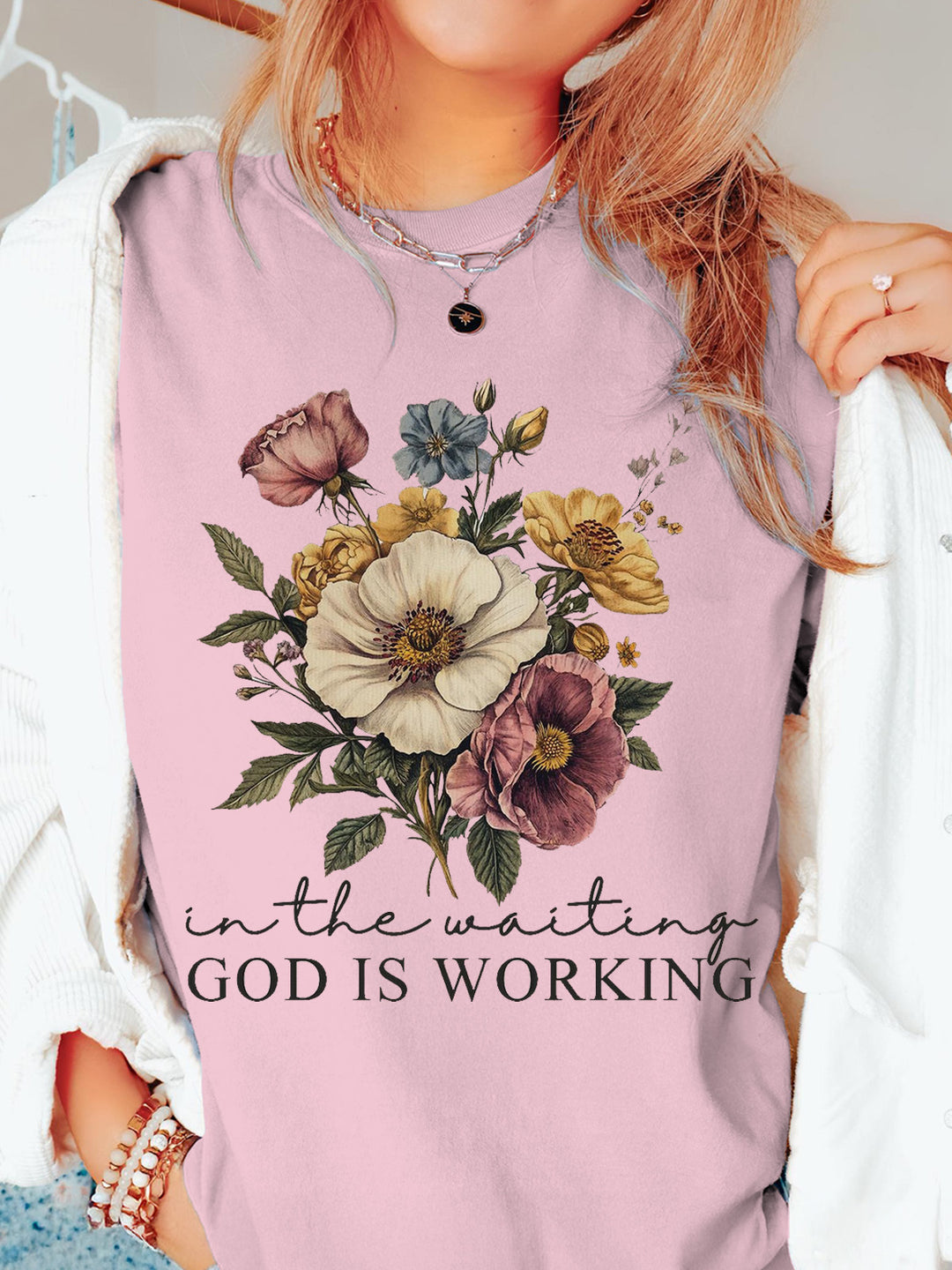 In The Waiting God Is Working Crew Neck T-shirt