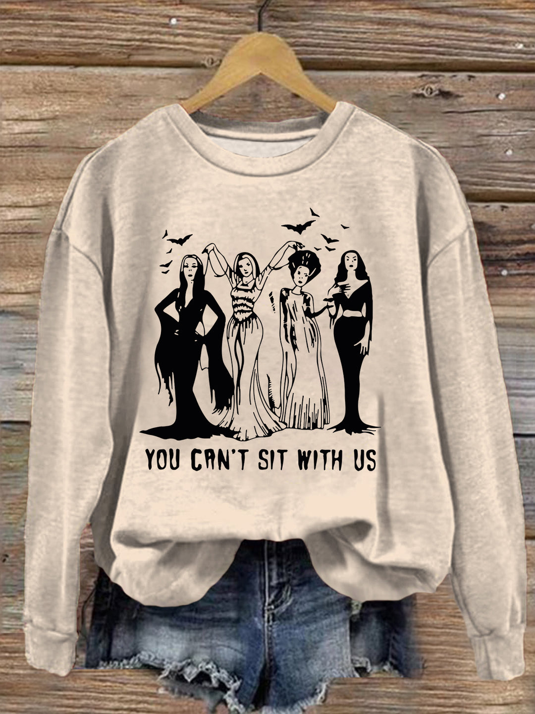 You Can't Sit With Us Round Neck Long Sleeve Top