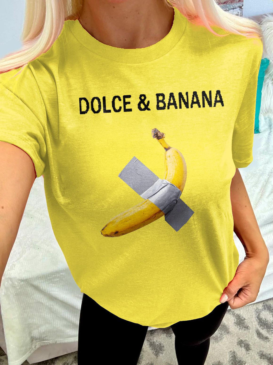 Fun Artist Banana Crew Neck T-shirt