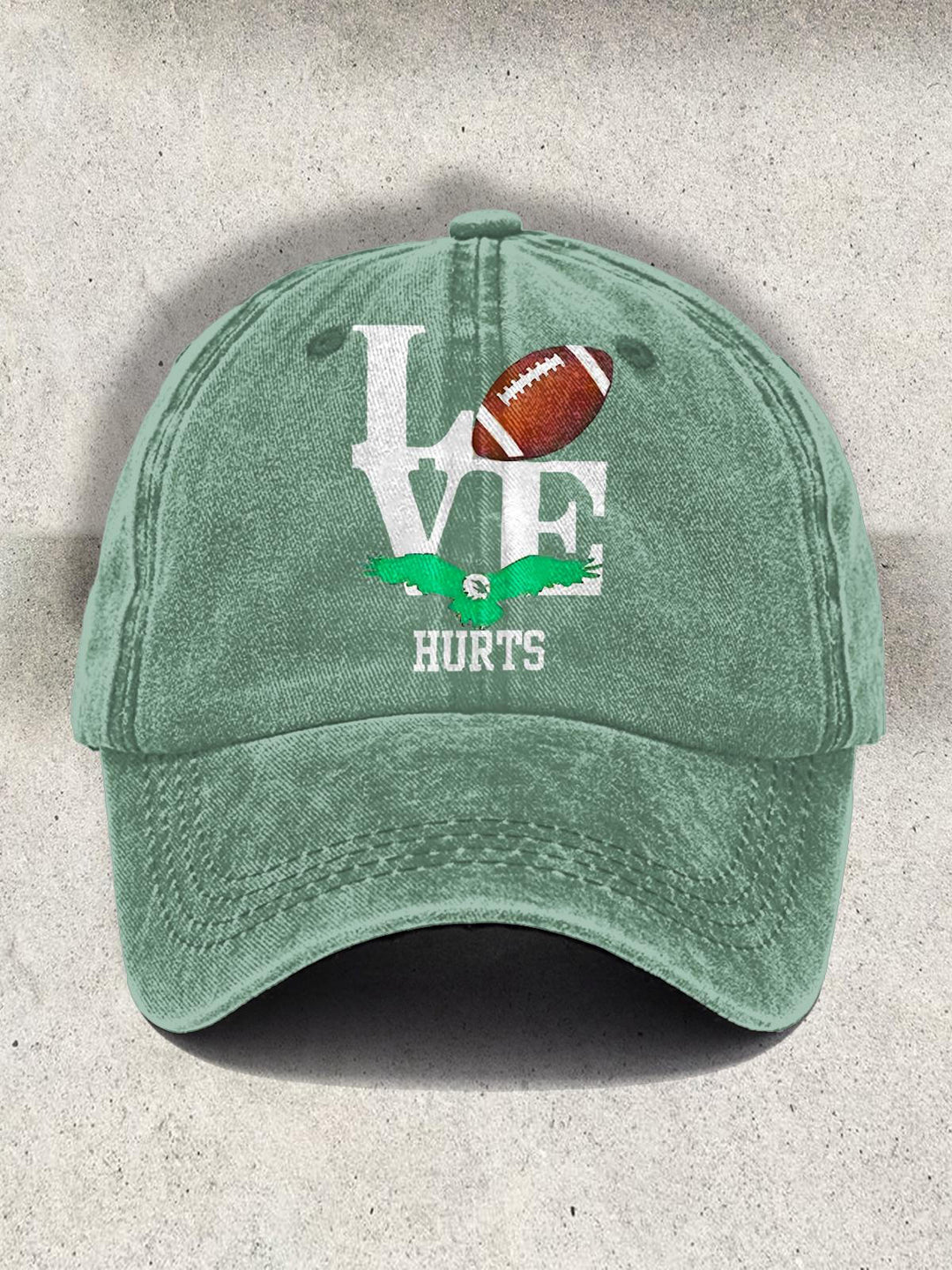 Love Statue Football Sports Print Baseball Cap