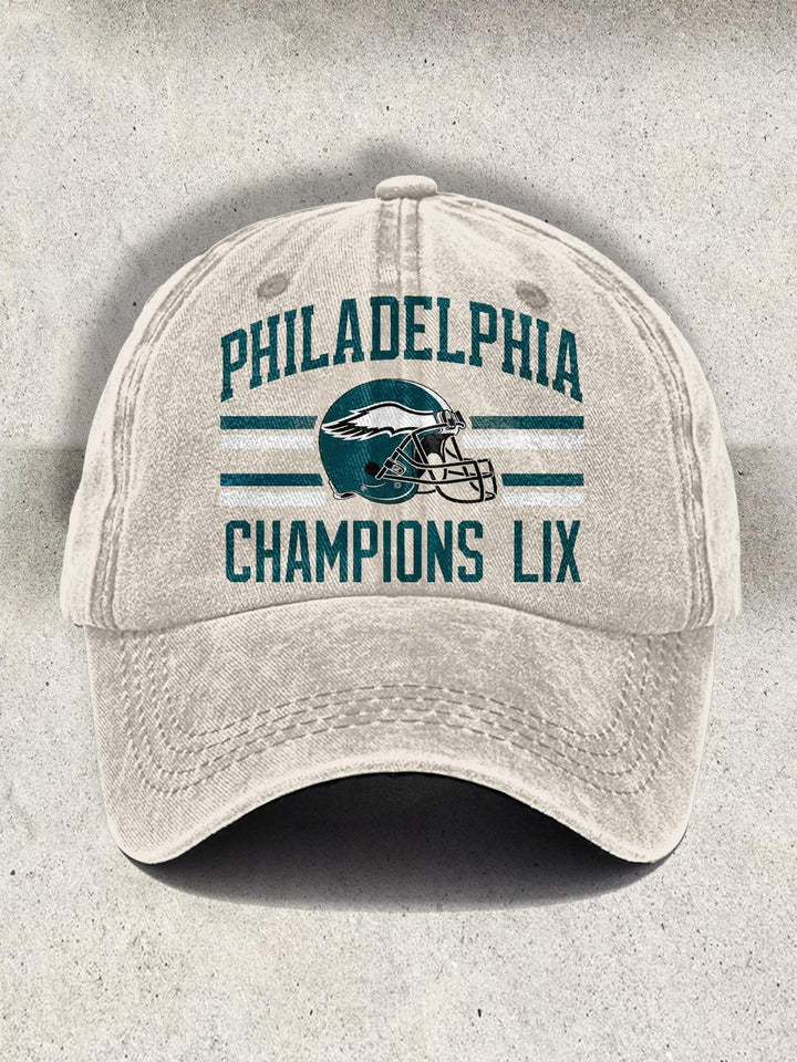 Philadelphia Eagles Championship Print Baseball Cap