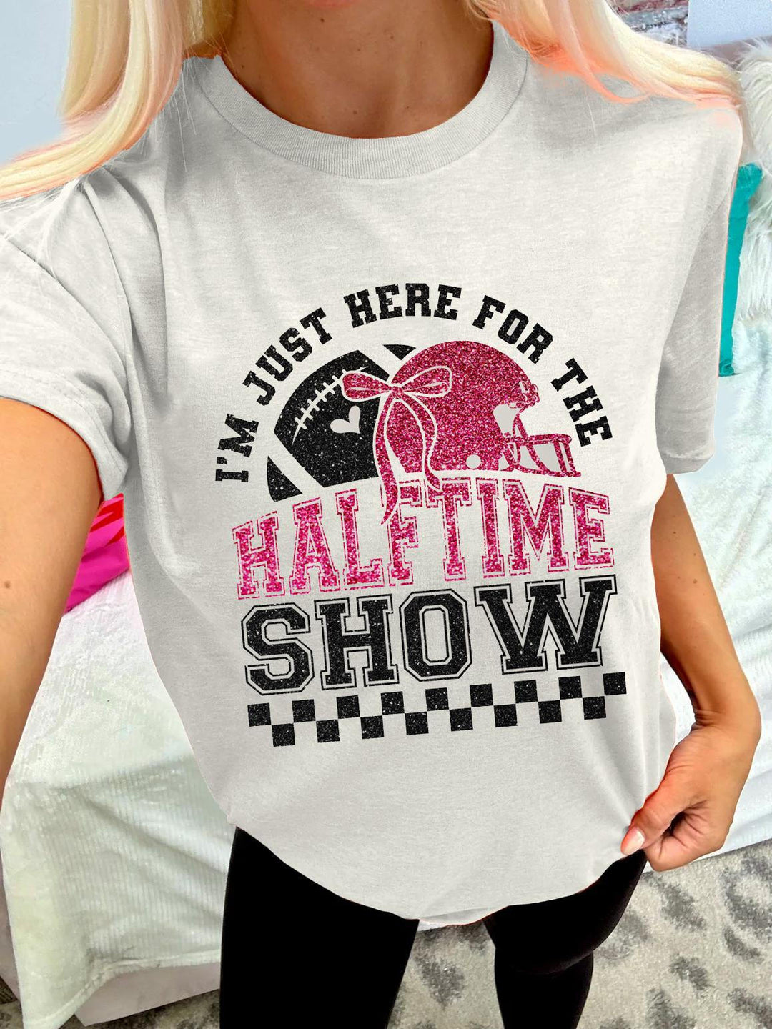 I'm Just Here For Halftime Show Football Crew Neck T-shirt