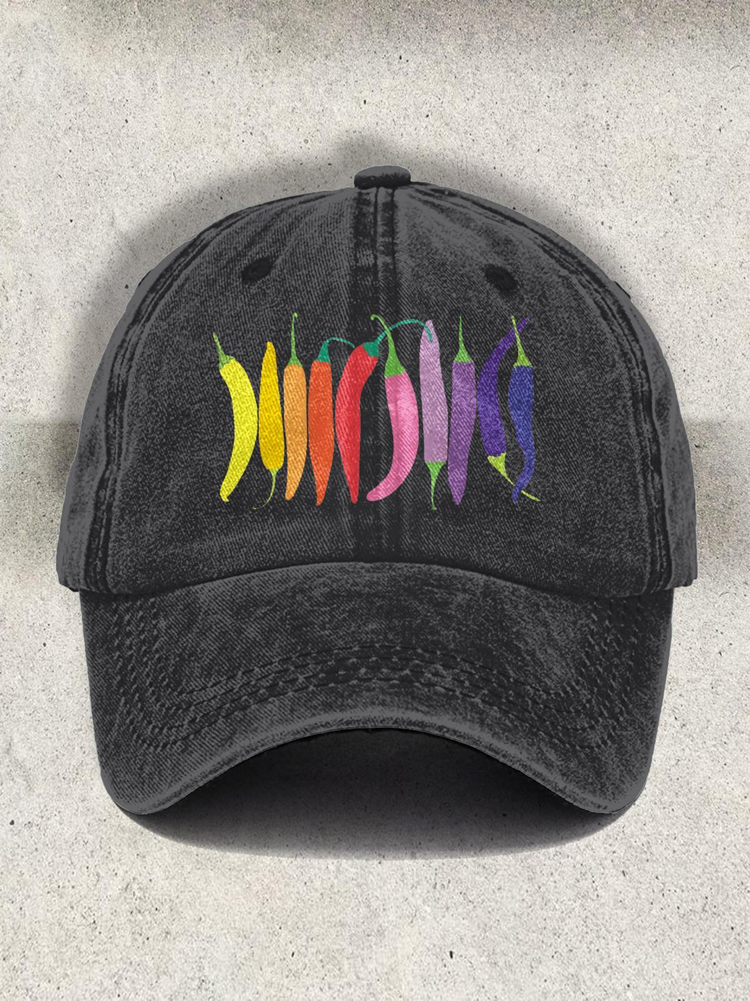 Rainbow Fruit Chili Printed Baseball Cap