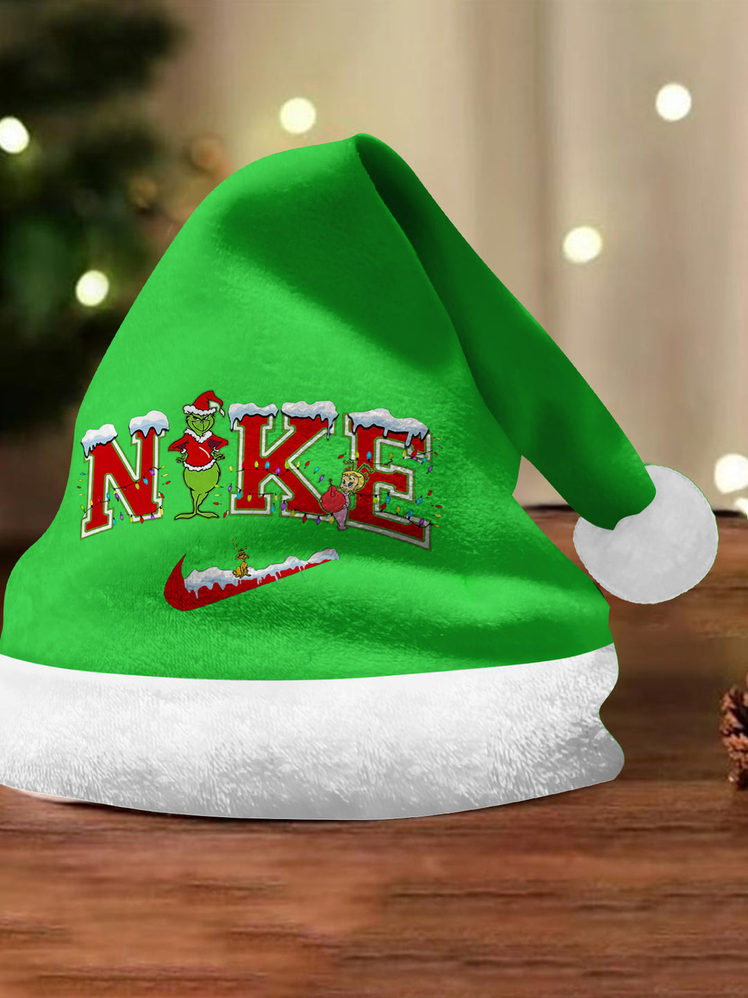 Cute Green Furry Monster Unisex Christmas Print Hat