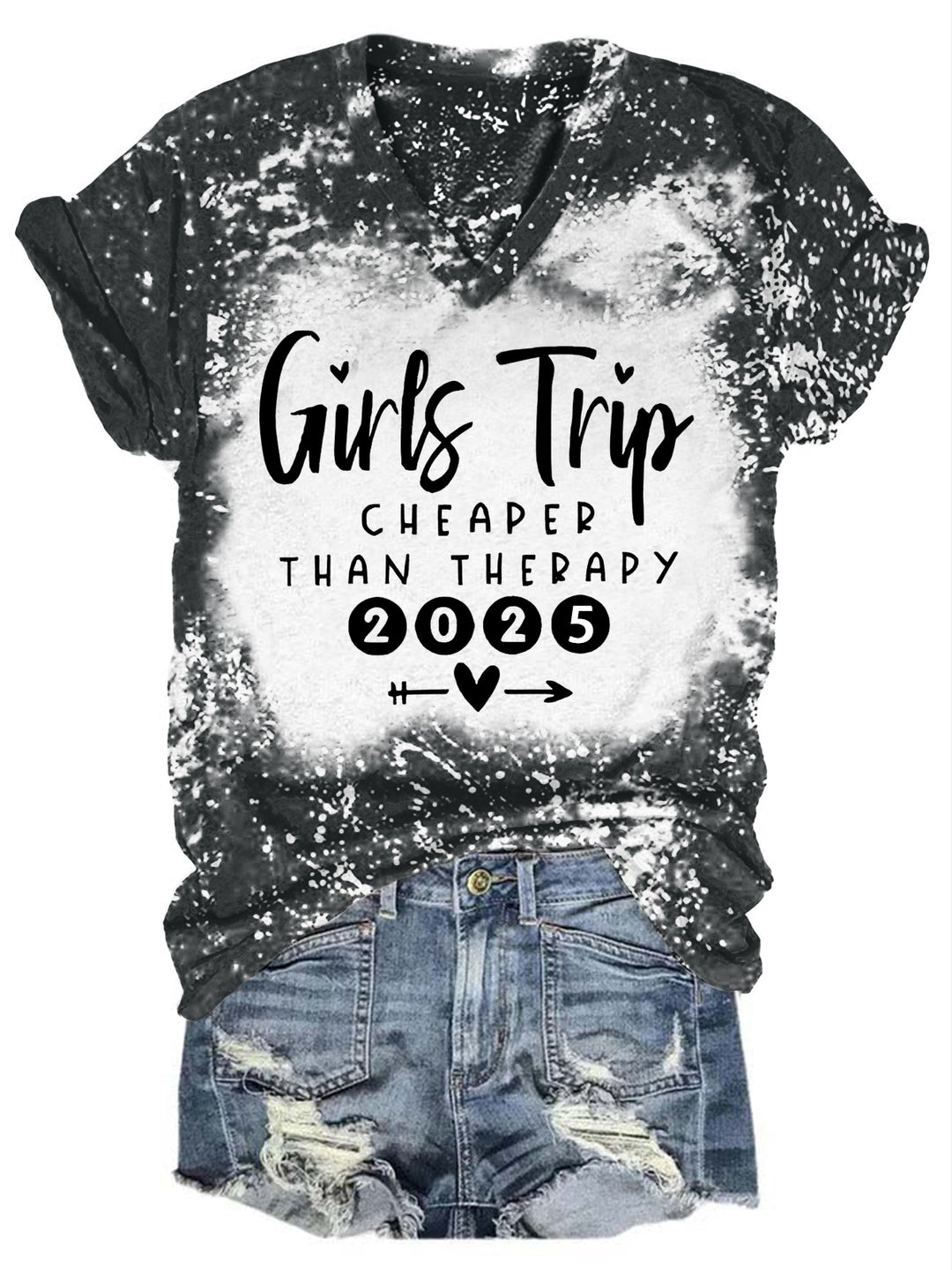 Girls Trip Cheaper Than Therapy 2025 V-Neck T-Shirt