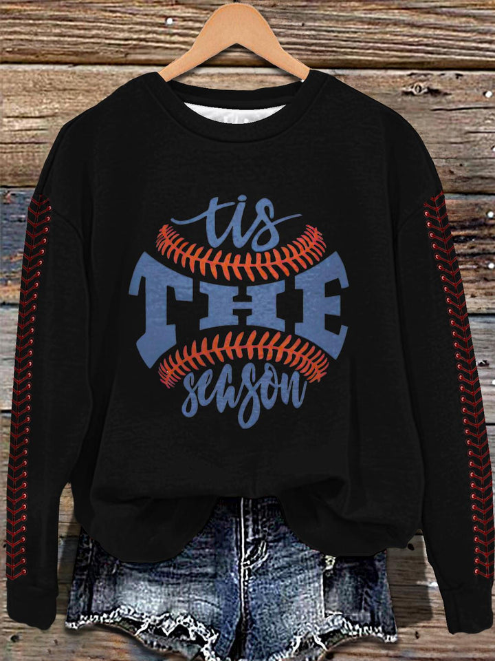 Women's Baseball Season Printed Long Sleeve Casual Top