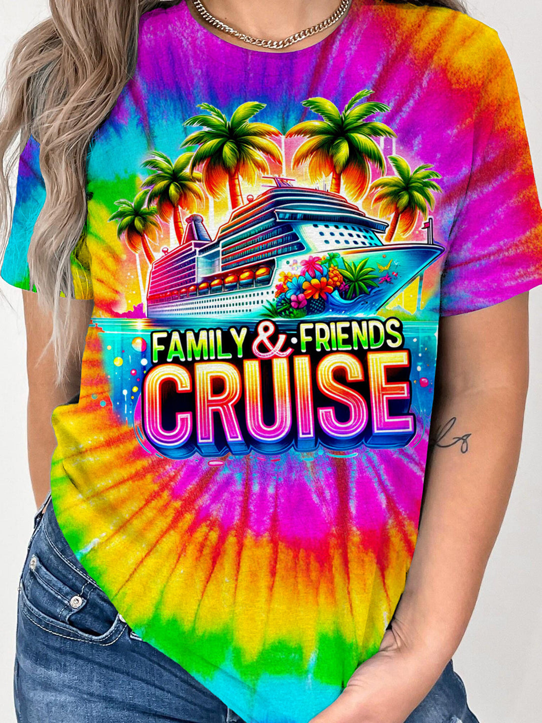 Family And Friends Cruise Crew Neck T-shirt