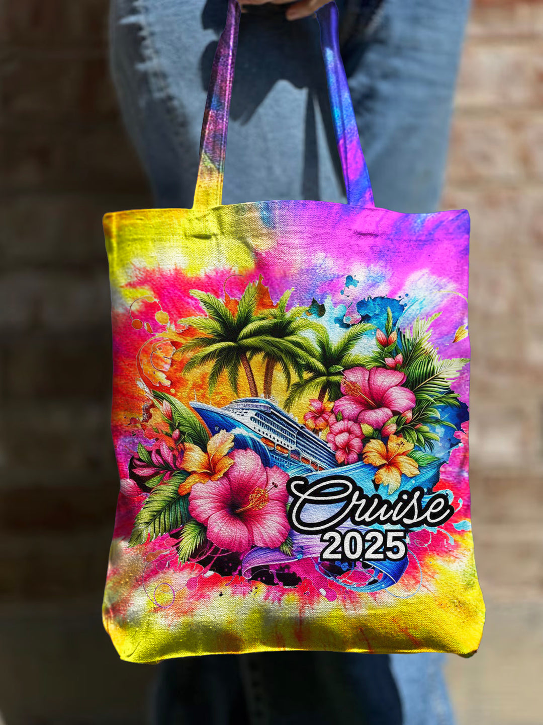 Tropical Cruise 2025 Shoulder Zipper Canvas Bag