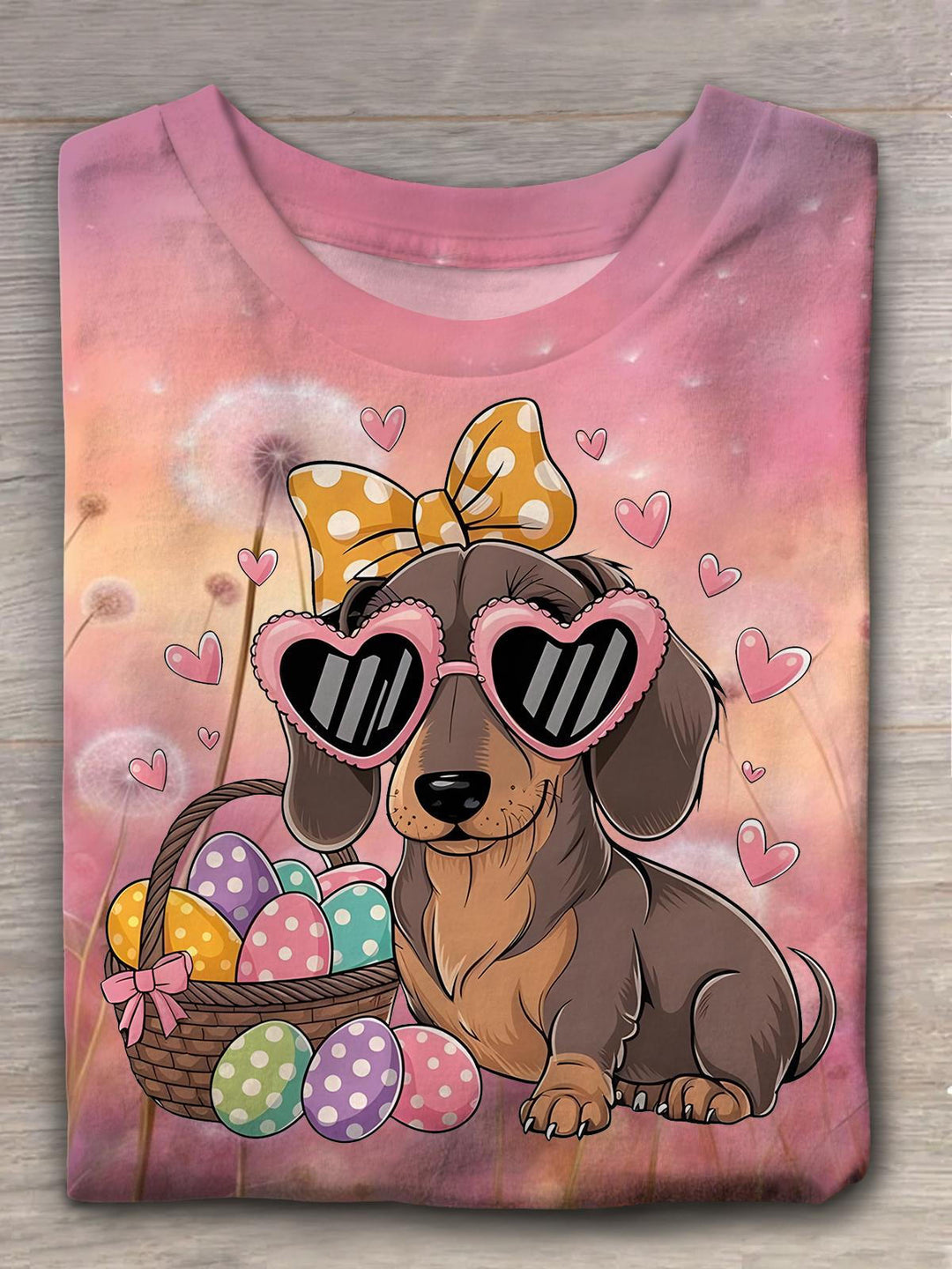 Easter Day Dachshund Crew Neck T-shirt