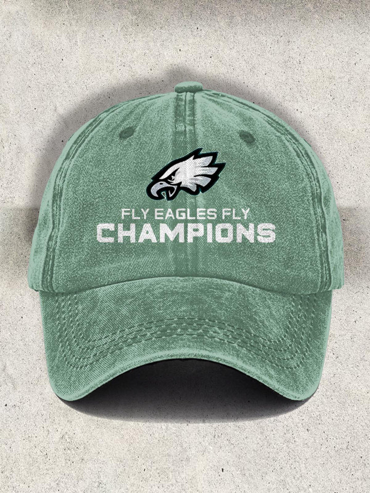 Philadelphia Football Champions Super Bowl 2025 Print Baseball Cap