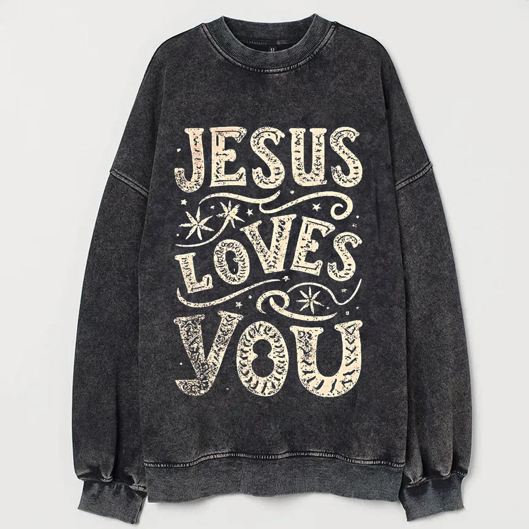 Women's Jesus Loves You Star Vintage Sweatshirt