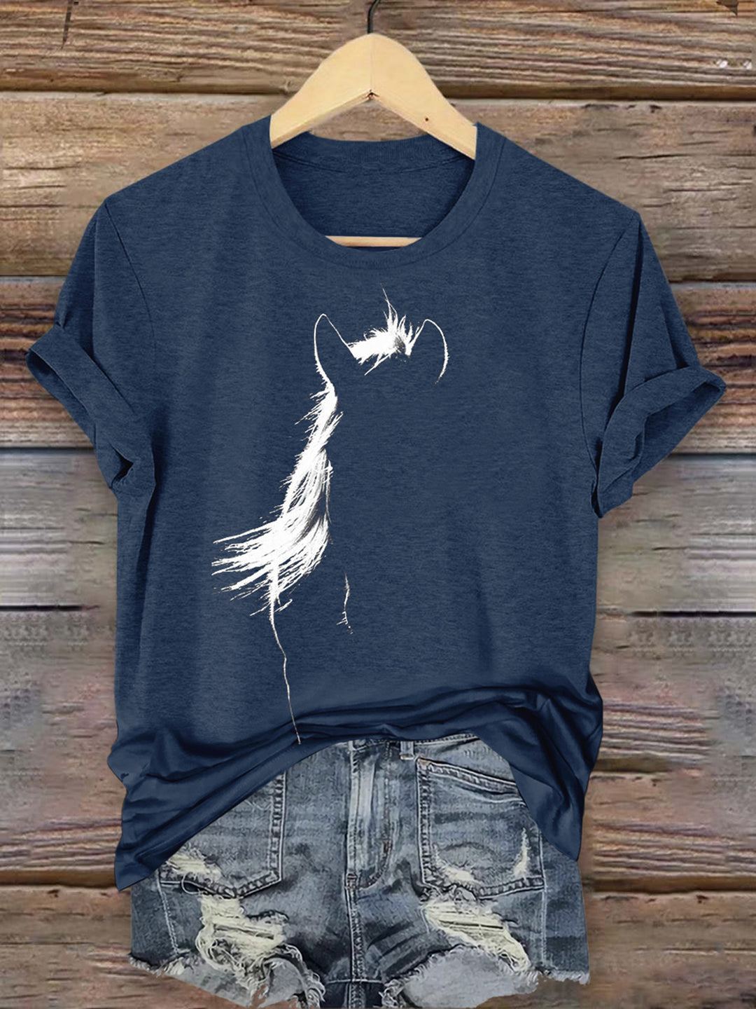 Women's Silhouette Horse Art Crew Neck T-shirt