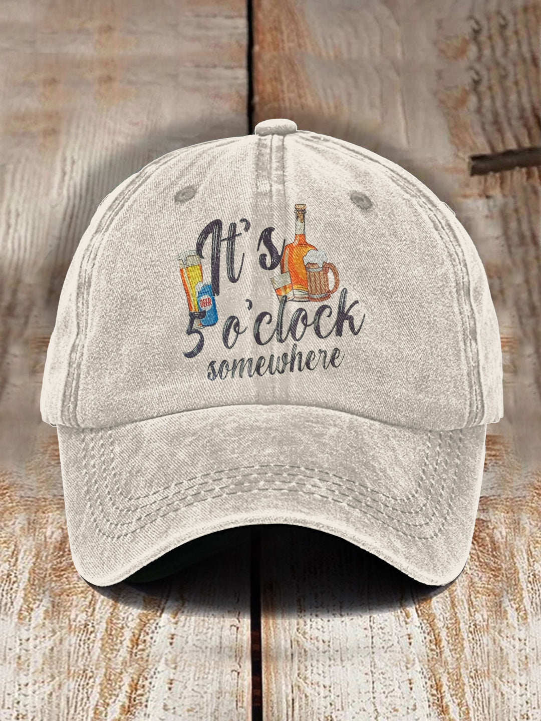 It's 5 O'Clock Somewhere Printed Baseball Cap