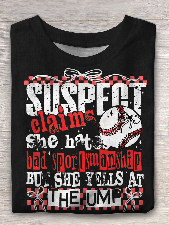 Suspect Claims Baseball Crew Neck T-shirt