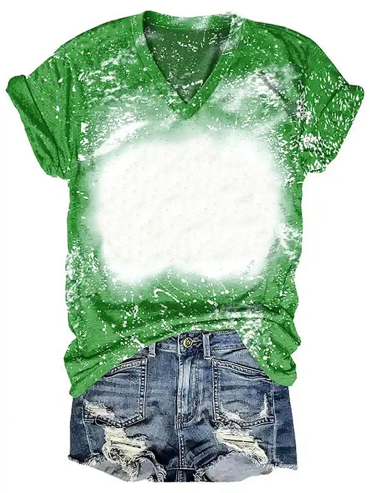 Do It Yourself Tie-dye Print V-neck T-shirt